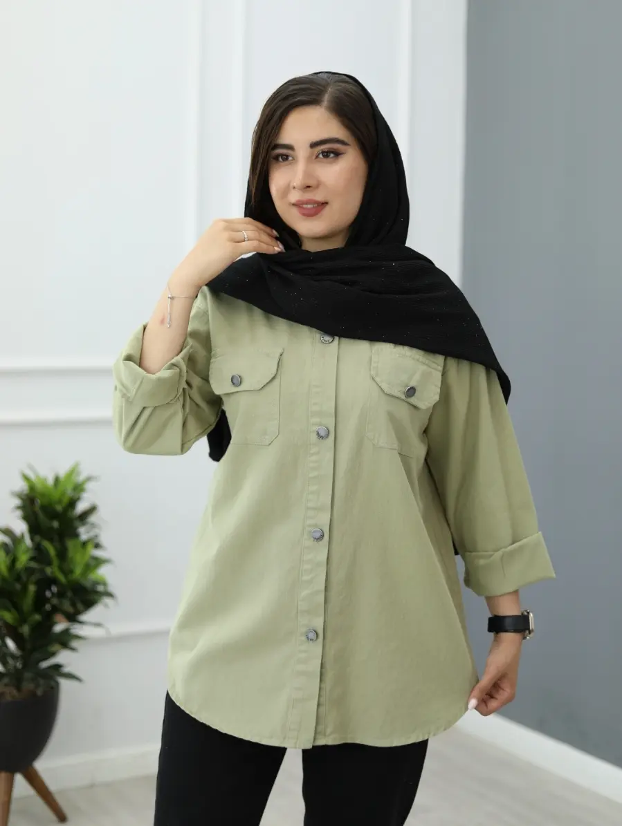 شومیز کتان گلبو
